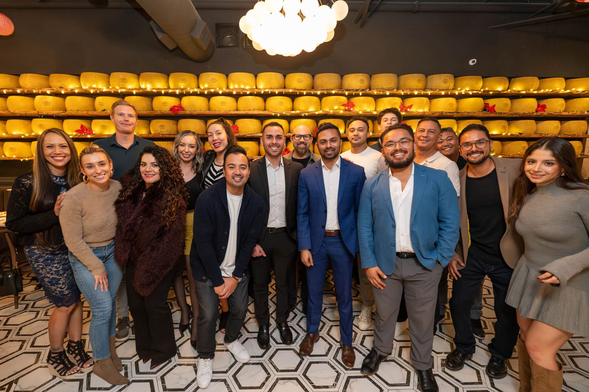 The team at a celebration