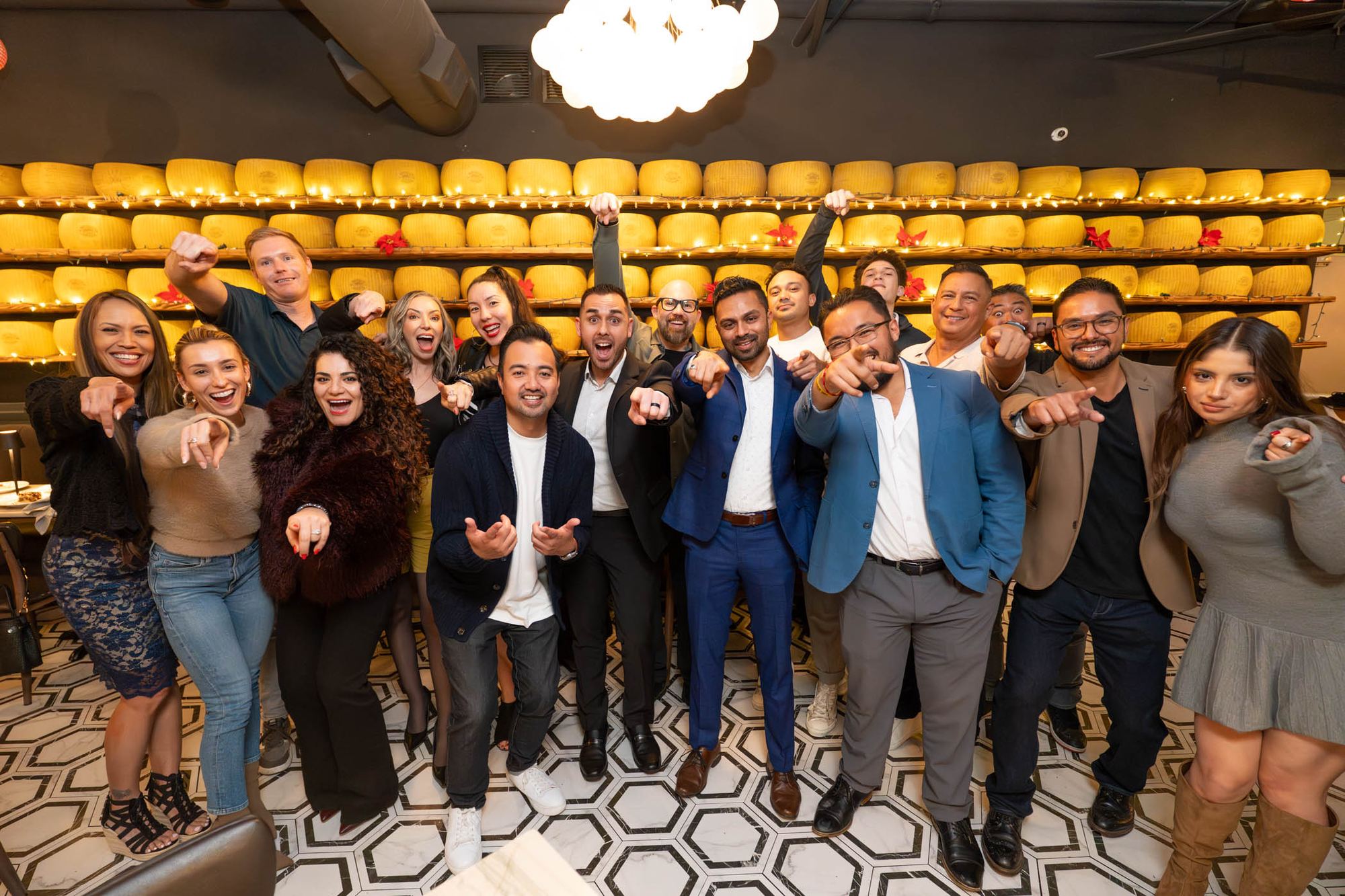 The team at a celebration